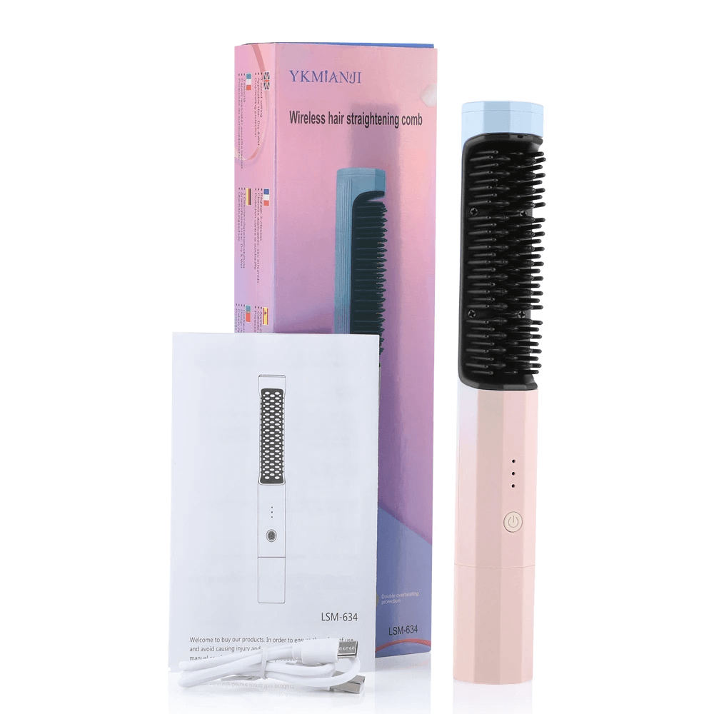 Escova Alisadora 2 em 1 USB Sem Fio - Le Belle