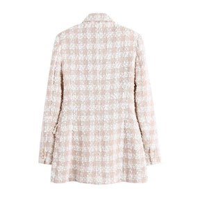 Blazer Feminino Tweed Xadrez - Nelima