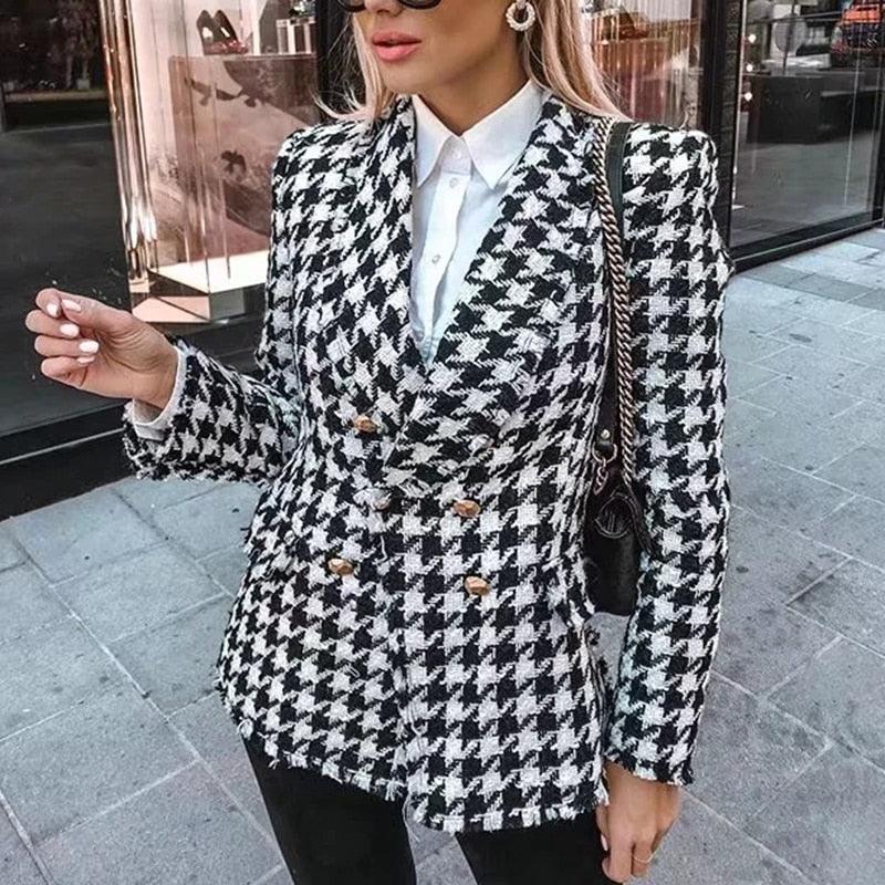 Blazer Feminino Vintage Xadrez - Nelima