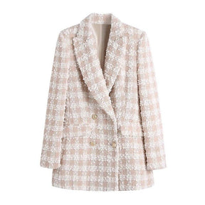 Blazer Feminino Tweed Xadrez - Nelima