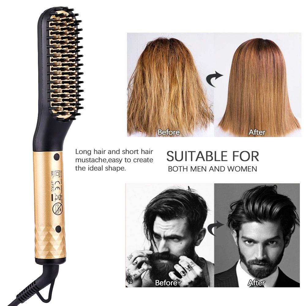Escova Alisadora Profissional para Barba e Cabelos Masculinos- Le Belle