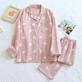 Conjunto de Pijama Feminino Calça e Mangas Compridas em Algodão Doce Lar - Neima