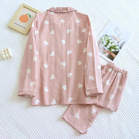 Conjunto de Pijama Feminino Calça e Mangas Compridas em Algodão Doce Lar - Neima
