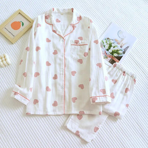 Conjunto de Pijama Feminino Calça e Mangas Compridas em Algodão Doce Lar - Neima